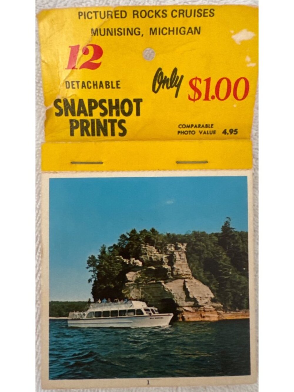 Michigan Souvenir Photo Set Pictured Rock Snapshot Prints 3.5 x 3.5 "